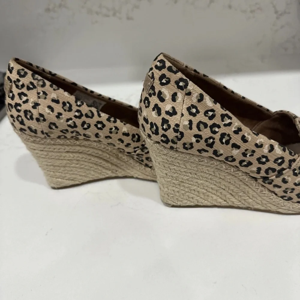 TOMS Women's Michelle Espadrille Wedge Sandal In Natural Leopard Size W 7